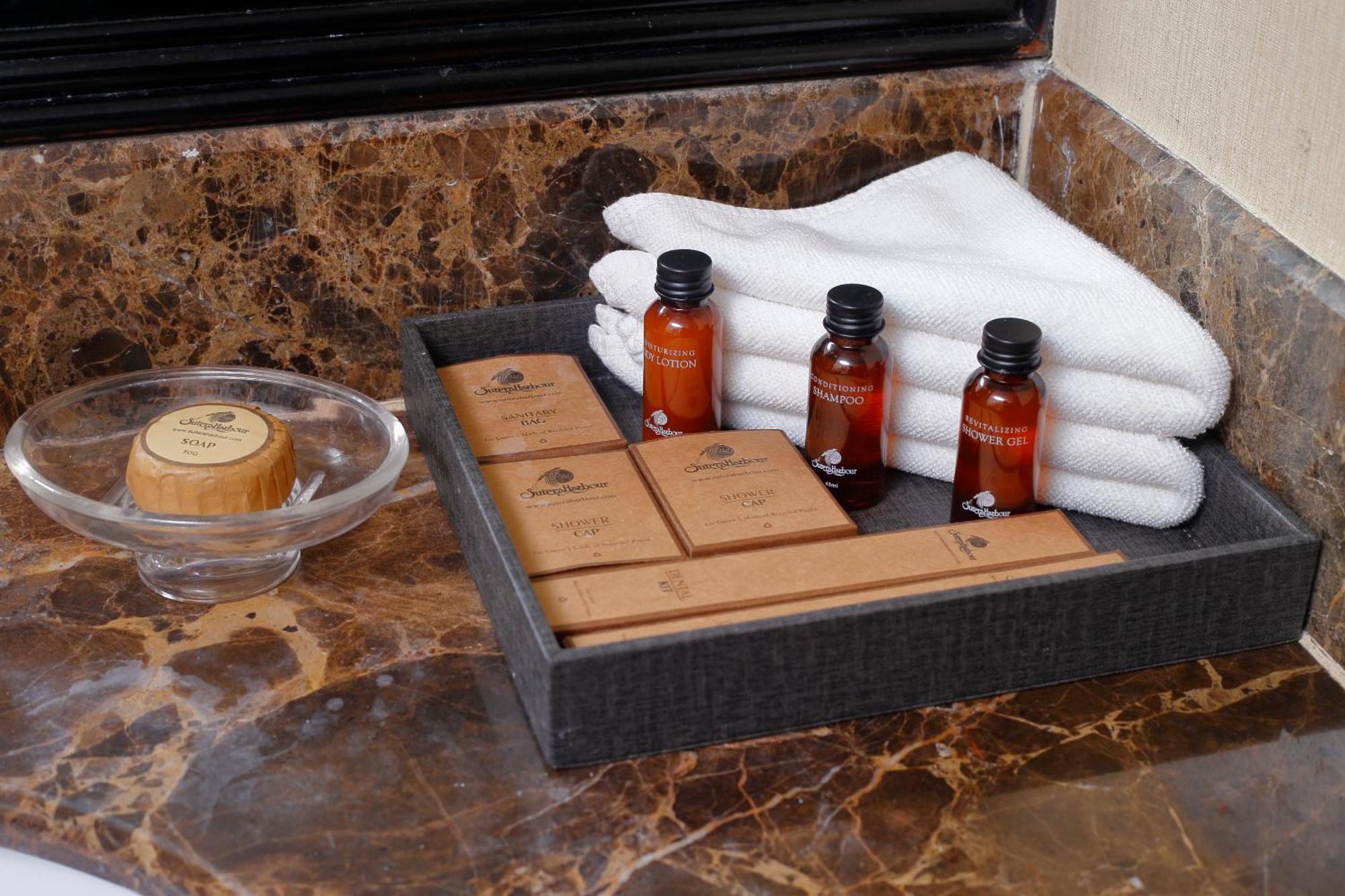 The Pacific Sutera Hotel Kota Kinabalu Ngoại thất bức ảnh A selection of toiletries in a hotel bathroom